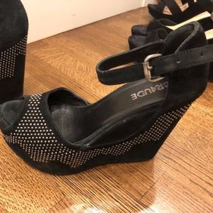 Braude Platform Wedge Heels Shoes 37 6.5